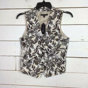 New INC Slim Fit Botanical Suit Vest Taupe Tone Concepts Men's XS